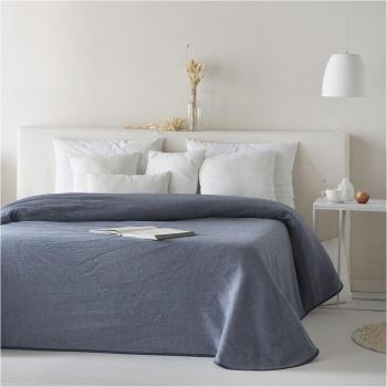 Colcha jacquard reversible Aura azul oscuro 270x270 cm