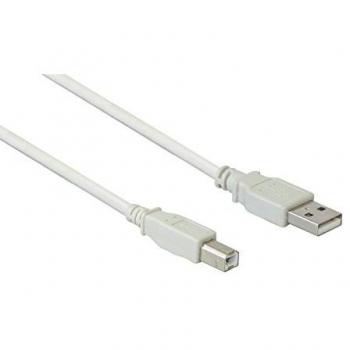 Cable USB 2.0 A/B de 0,25 m - Conectores Macho a Macho - Color Blanco y Gris