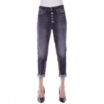 Dondup Women's Black Cropped Jeans with Jewelry Detail (Size W25)