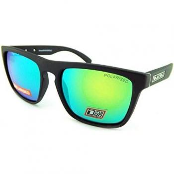 Dirty Dog Monza Polarised Sunglasses Black Green Mirror 53406