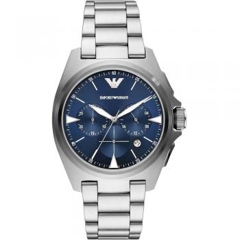 Emporio Armani Silver Steel Chronograph Watch