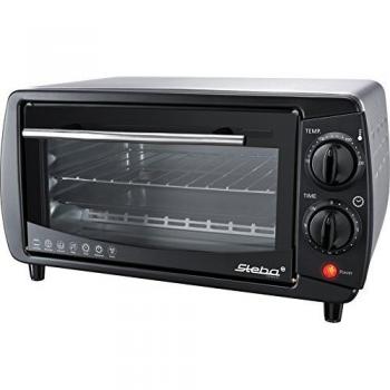 Steba KB 9.2 - Mini horno, Eléctrico, 9 L, 800 W, 2 niveles de cocción, carcasa de acero inoxidable