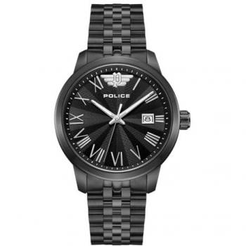 Reloj Analógico para Hombre Police PEWJH0021304 con Pulsera de Acero Inoxidable de 41 mm, Negro