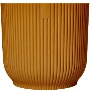 Vaso Elho Vibes Fold Redondo 18CM Color Amarillo Mantequilla - Diseño Sostenible y Estiloso para Plantas de Interior