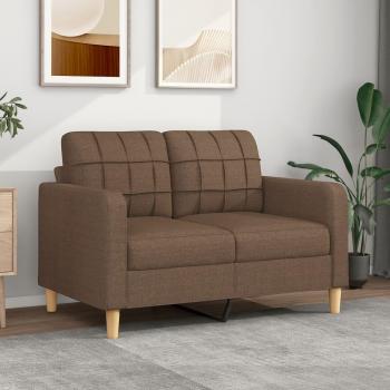 Sofá 2 plazas de tela marrón 120 cm