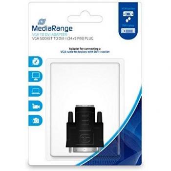 Adaptador de VGA a DVI 24+5 Pines MediaRange Negro