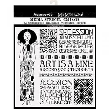 STAMPERIA INTERNATIONAL, KFT Stencil KSTDQ65 Art Nouveau, Various, 18 x 18 cm, 3 unidades