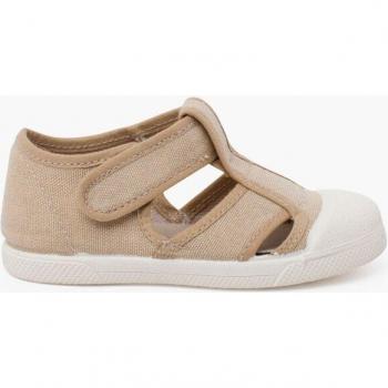Sandalias cerradas de bebés de lona eco con puntera de goma