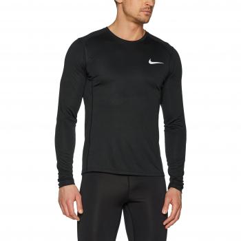 Nike M NK Dry Miler LS Camiseta de Manga Larga, Hombre, Gris / Negro, L