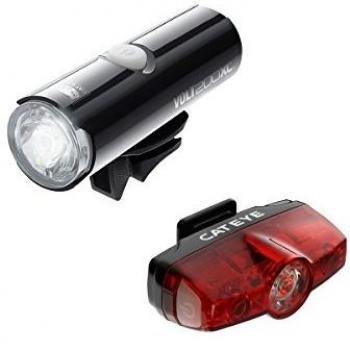 CatEye Volt 200 XC Juego de luces y reflectores para ciclismo – negro
