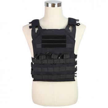 JPC chaleco táctico, uniforme de combate para exteriores, para juegos de guerra militar, chaleco molle para cazar, transportar, con placa, hombre, BK