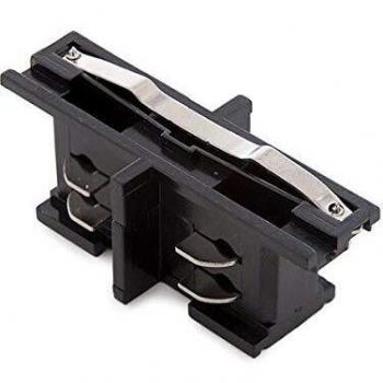 Conector Recto Carril Trifásico Negro