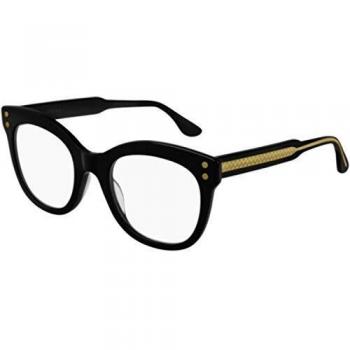 Occhiali da Vista Donna Bottega Veneta BV0241O Fashion Dna 001 Nero Oversize Tondi AUTORIZZAZIONE