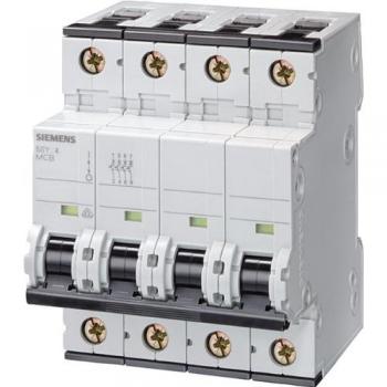 Siemens 5SY46167 Automatic Circuit Breaker 3P+N Type C 16A 10kA DIN Rail Mount