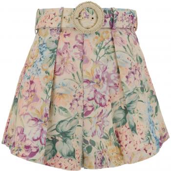 Zimmermann Women's Multicolor Floral Linen Shorts Size 2