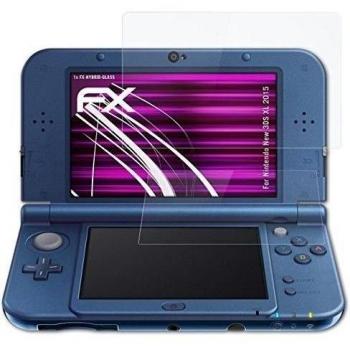 atFoliX Lámina Protectora de plástico Cristal compatible con Nintendo New 3DS XL 2015 Película Vidrio, 9H Hybrid-Glass FX Protector Pantalla Vidrio templado de plástico