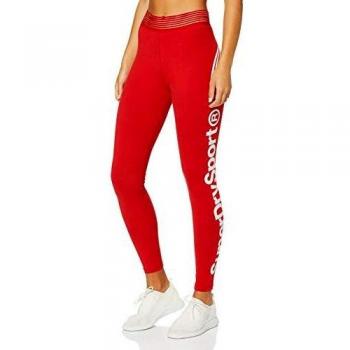 Superdry - Leggings Deportivos de Combate para Mujer, Mujer, GS3214TT, Rojo/Blanco, 8