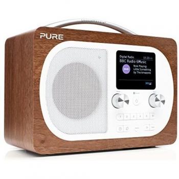Pure Evoke H4 Radio Digital de Estantería con Bluetooth, Color Nuez
