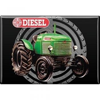 Con imán con dibujo Tractor Diesel Steyr verde - 36502 - Talla 8 cm x 5,5 cm - Imanes de cocina