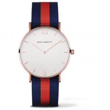 Reloj Paul Hewitt Unisex PHSARSTWNR20S (39mm) - Caja de acero inoxidable, resistencia al agua hasta 5 ATM, correa de cuero genuino, movimiento de cuarzo, diseño minimalista y elegante