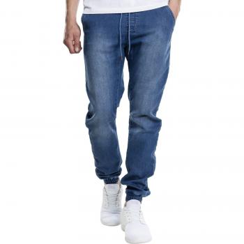 Urban Classics Men's Knitted Denim Jogpants - Blue - S to XXL