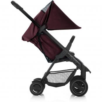 ICOO Silla de paseo compacta Acrobat hasta 18 kg con función de tumbado desde el nacimiento, plegable con una mano, ligero - chassis de aluminio, manillar regulable en altura, reflectores -rojo oscuro