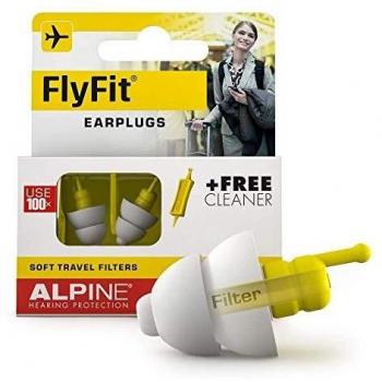 Alpine FlyFit Ear Plugs - Regulates air Pressure to Prevent Eardrum Pain - Soft Filters Designed for Travel - Comfortable Hypoallergenic Material - Reusable earplugs