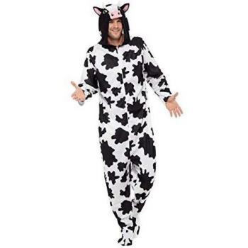 Smiffy'S 55000L Traje Vaca Con Capucha, Negro / Blanco, L - Tamaño 42-44