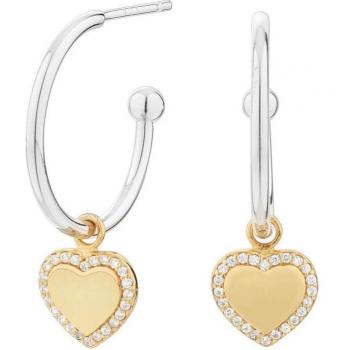 Pendientes Cube Aro Corazón Bicolor ITEMPORALITY SEA-401-060-UU Mujer plata