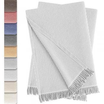 Pack de 2 Plaids Multiusos Paul 230x260 cm Gris Claro - Fundas para Sofá y Mantas para Cama