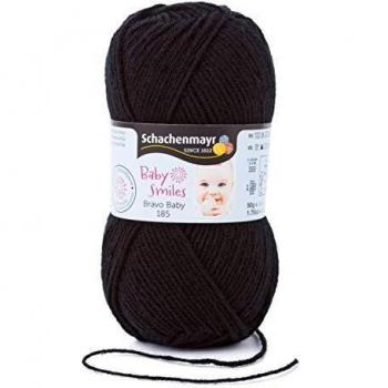 Schachenmayr Bravo Baby 185, 50G Schwarz Hilos para Tejer A Mano