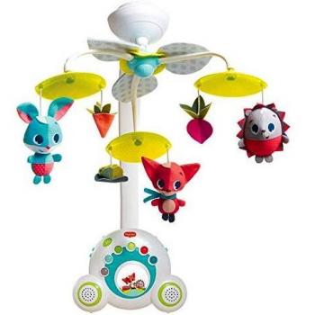 Tiny Love Soothe'n Groove Carrusel musical bebé, Movil cuna bebé se convierte en caja musical independiente, 40 minutos de musica 18 melodias, Meadow Days