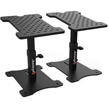 Soportes de Mesa para Altavoces - Neo STM 30 Pareja - Altura hasta 37cm - Soporte para Monitores de Estudio - Gomas Antideslizantes - Base Superior 22 x 18cm - Audibax