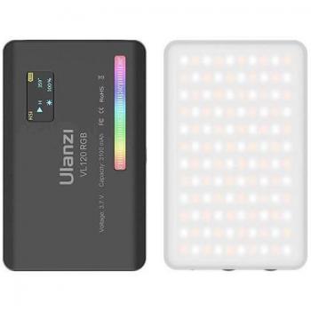 Ulanzi VL120 RGB Mini Portable Video Light with Adjustable Color Temperature 2500K-9000K and 3100mAh Battery