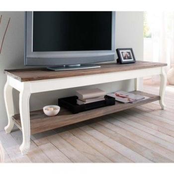 Mesa de TV  Country de madera MDF, blanco/marrón