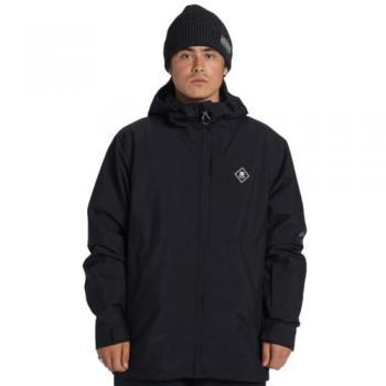 Chaqueta DC Shoes Basis para hombre, color negro puro, con capucha, diseño estándar