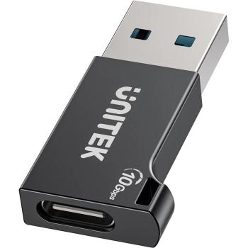 Adaptador Unitek USB-A a USB-C 10Gbps Negro