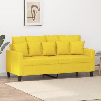 Sofá de 2 plazas en tela amarillo claro 140 cm Vidaxl