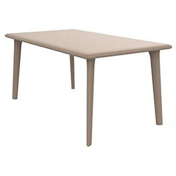 Mesa Jardín Resol New Dessa Beige Polipropileno 90 x 160 x 74 cm, diseño ligero y multiusos, apta para interior y exterior, ideal para jardín, terraza, balcón, salón, cocina y comedor,