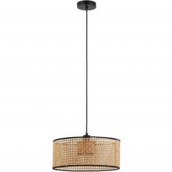 Lámpara colgante Lindby Otso, 17 cm de altura, bambú, E27, tradicional en marrón hecho de madera para salón y comedor (1 llama)