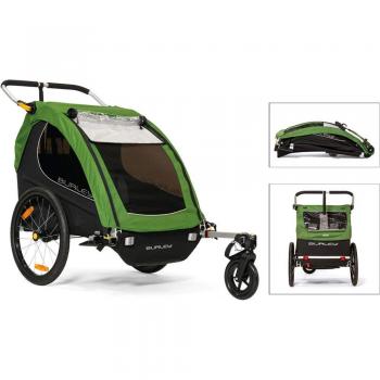 Burley Fahrrad Kinder Anhänger Encore Treetop Grün Wasserabweisend Wagen Faltbar Zwei Kinder, 942311