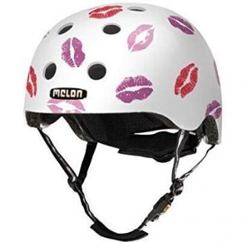 Melon Smoochy Helmet, White/Pink, Glossy Finish, Large, 58-63cm / 22.75-25in Head Size