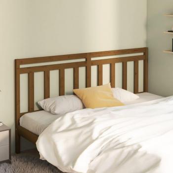 Cabecero para cama de madera maciza de pino en color ámbar, dimensiones 206x4x100 cm