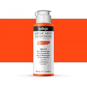 Vallejo : Fluid Artist Acrylic Paint : 100ml : Fluorescent Red