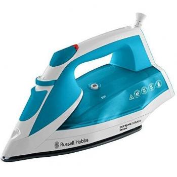 Plancha de Vapor Suprema Russell Hobbs 2400W, Suela de Cerámica Antiadherente, Tanque de Agua de 300ml, Función Vertical Potente, 110g Golpe de Vapor, 40g Vapor
