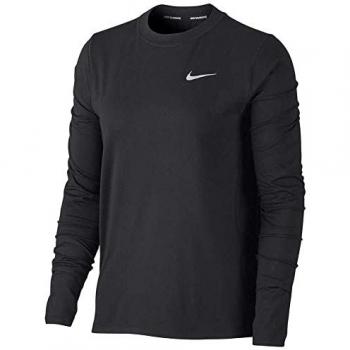 Nike Element Camiseta De Manga Larga para Mujeres - Negro/Plateado, Dri-FIT, XS