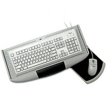 Gris. Teclado deslizable con extracto del ratón teclado portapapeles teclado cajón pc teclado