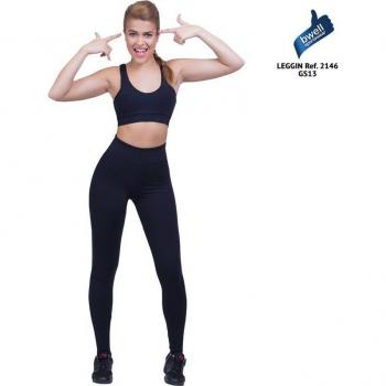 Mallas Deportivas de Mujer Happy Dance Negro Tiro Alto