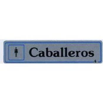 PLACA SEÑALIZACION SUPER-LETRA SL AUTOADHESIVA CABALLEROS ALUMINIO PLATA 175X040MM A7