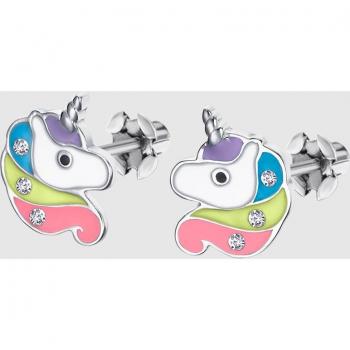 Pendientes de niña con motivo de unicornio en plata - Edición Especial Basics WS02448